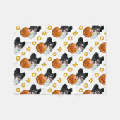 Papillon Halloween BOO Fleecedecke (Vorderseite (Horizontal))