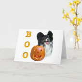 Papillon Halloween BOO Karte (Gelbe Blume)