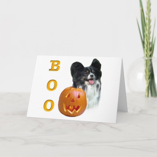 Papillon Halloween BOO Karte (Vorderseite)