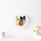 Papillon Halloween BOO Runde Wanduhr (Zuhause)