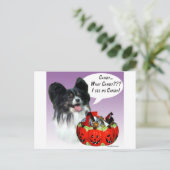 Papillon Halloween Candy Postkarte (Stehend Vorderseite)