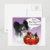 Papillon Halloween Candy Postkarte (Vorne/Hinten)
