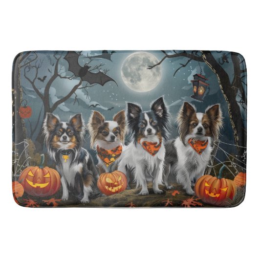 Papillon Halloween Spooky Badematte (Vorderseite)