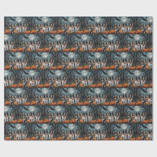 Papillon Halloween Spooky Geschenkpapier (Flach)