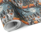 Papillon Halloween Spooky Geschenkpapier (Rolleneckpunkt)