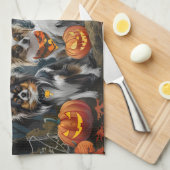 Papillon Halloween Spooky Geschirrtuch (Viertel Falte)