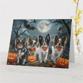 Papillon Halloween Spooky Karte (Gelbe Blume)