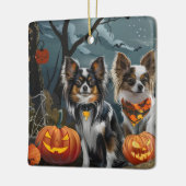 Papillon Halloween Spooky Keramikornament (Links)