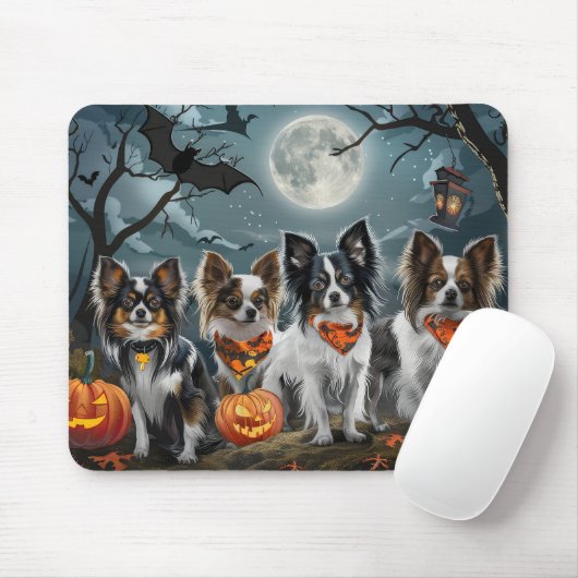 Papillon Halloween Spooky Mousepad (Mit Mouse)