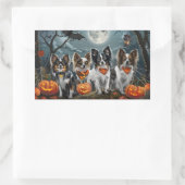 Papillon Halloween Spooky Rechteckiger Aufkleber (Tasche)