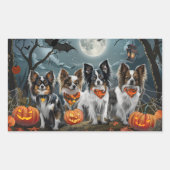 Papillon Halloween Spooky Rechteckiger Aufkleber (Vorderseite)