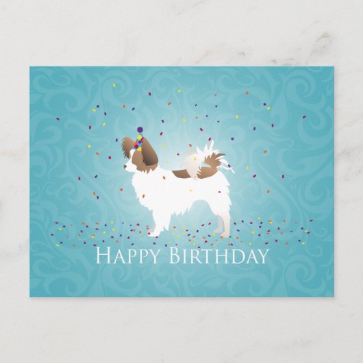 Papillon - Happy Birthday Postkarte (Vorderseite)