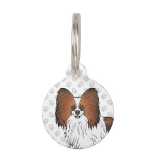 Papillon Happy Cartoon Dog Head and Paws Haustiermarke