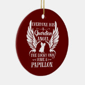 Papillon-Haustier-Schutzengel Keramik Ornament (Rechts)