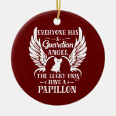 Papillon-Haustier-Schutzengel Keramik Ornament (Vorne)