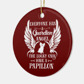 Papillon-Haustier-Schutzengel Keramik Ornament (Links)