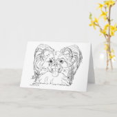 Papillon Head Study Card Karte (Gelbe Blume)