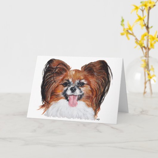 Papillon Head Study Karte (Gelbe Blume)