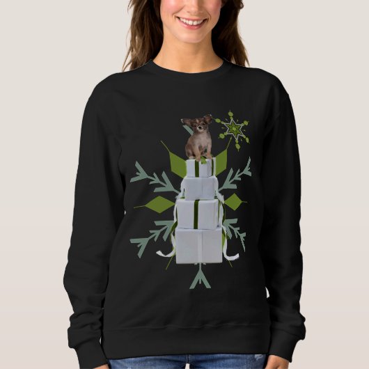 Papillon Holiday Dog Sweatshirt (Vorderseite)