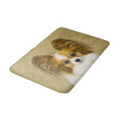 Papillon (Hound Tri) Malerei - Original Hundekunst Badematte (Schrägansicht)