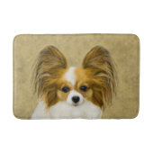 Papillon (Hound Tri) Malerei - Original Hundekunst Badematte (Vorderseite)