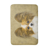 Papillon (Hound Tri) Malerei - Original Hundekunst Badematte (Vorderseite Vertikal)