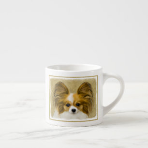 Papillon (Hound Tri) Malerei - Original Hundekunst Espressotasse