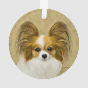 Papillon (Hound Tri) Malerei - Original Hundekunst Ornament