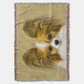 Papillon (Hound Tri) Malerei - Original Hundeschul Decke (Vorderseite Vertikal)