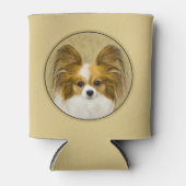 Papillon (Hound Tri) Malerei - Original Hundeschul Dosenkühler (Vorderseite)