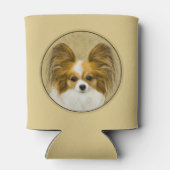 Papillon (Hound Tri) Malerei - Original Hundeschul Dosenkühler (Rückseite)