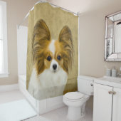 Papillon (Hound Tri) Malerei - Original Hundeschul Duschvorhang (Beispiel)