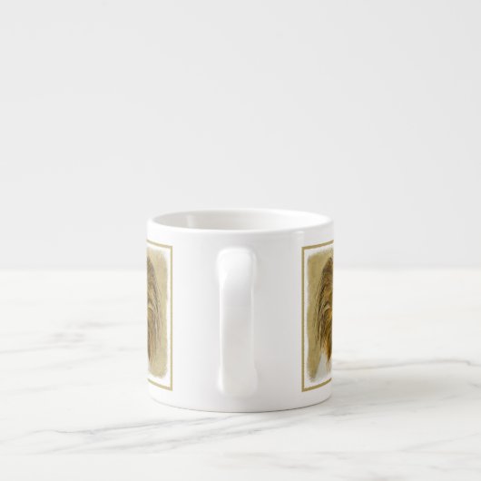 Papillon (Hound Tri) Malerei - Original Hundeschul Espressotasse (Rückseite)