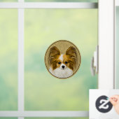 Papillon (Hound Tri) Malerei - Original Hundeschul Fensteraufkleber (Zuhause)
