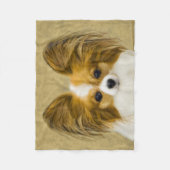 Papillon (Hound Tri) Malerei - Original Hundeschul Fleecedecke (Vorderseite)