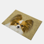Papillon (Hound Tri) Malerei - Original Hundeschul Fußmatte (Schrägansicht)