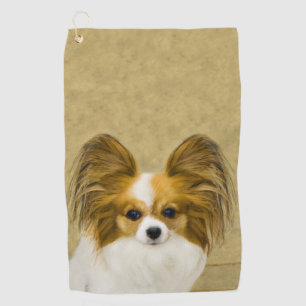 Papillon (Hound Tri) Malerei - Original Hundeschul Golfhandtuch