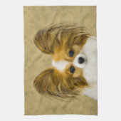 Papillon (Hound Tri) Malerei - Original Hundeschul Handtuch (Vertikal)
