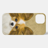 Papillon (Hound Tri) Malerei - Original Hundeschul iPhone Hülle (Rückseite (Horizontal))