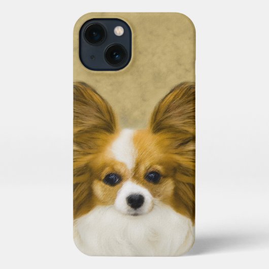 Papillon (Hound Tri) Malerei - Original Hundeschul iPhone Hülle (Rückseite)