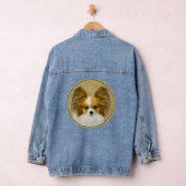 Papillon (Hound Tri) Malerei - Original Hundeschul Jeansjacke (Hangar)