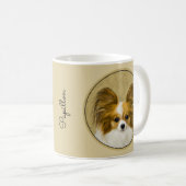 Papillon (Hound Tri) Malerei - Original Hundeschul Kaffeetasse (VorderseiteRechts)