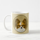 Papillon (Hound Tri) Malerei - Original Hundeschul Kaffeetasse (Links)