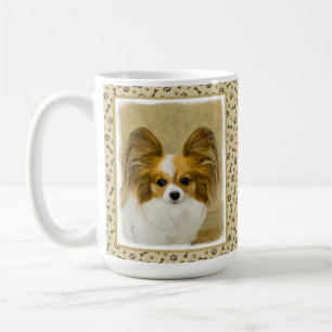 Papillon (Hound Tri) Malerei - Original Hundeschul Kaffeetasse