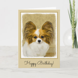 Papillon (Hound Tri) Malerei - Original Hundeschul Karte