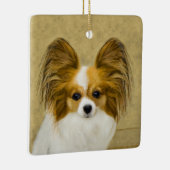 Papillon (Hound Tri) Malerei - Original Hundeschul Keramikornament (Rechts)