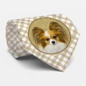Papillon (Hound Tri) Malerei - Original Hundeschul Krawatte (Gerollt)