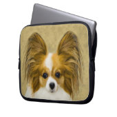 Papillon (Hound Tri) Malerei - Original Hundeschul Laptopschutzhülle (Vorderseite Links)