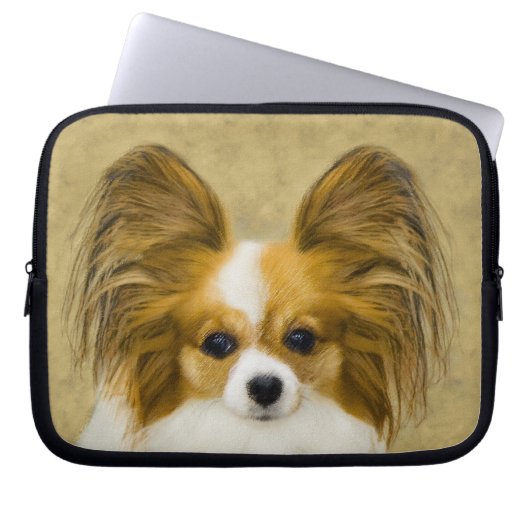 Papillon (Hound Tri) Malerei - Original Hundeschul Laptopschutzhülle (Vorderseite)