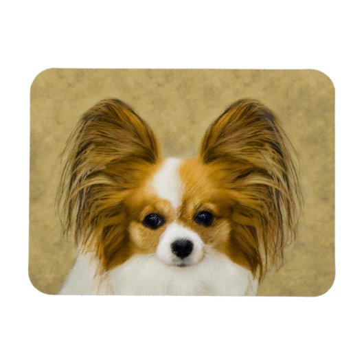 Papillon (Hound Tri) Malerei - Original Hundeschul Magnet (Horizontal)